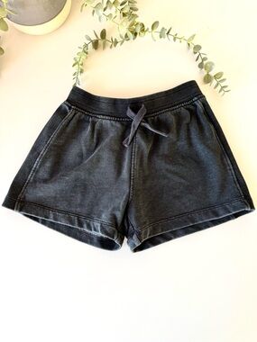 Zara Girls Washed Black Knit Shorts Size 9-10 Years 140 cm Elastic Waist